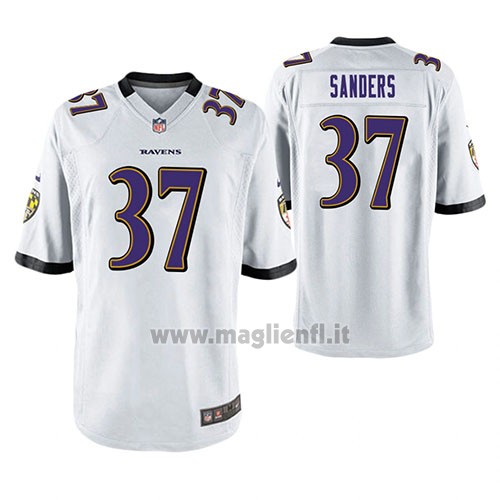 Maglia NFL Game Baltimore Ravens Deion Sanders Bianco